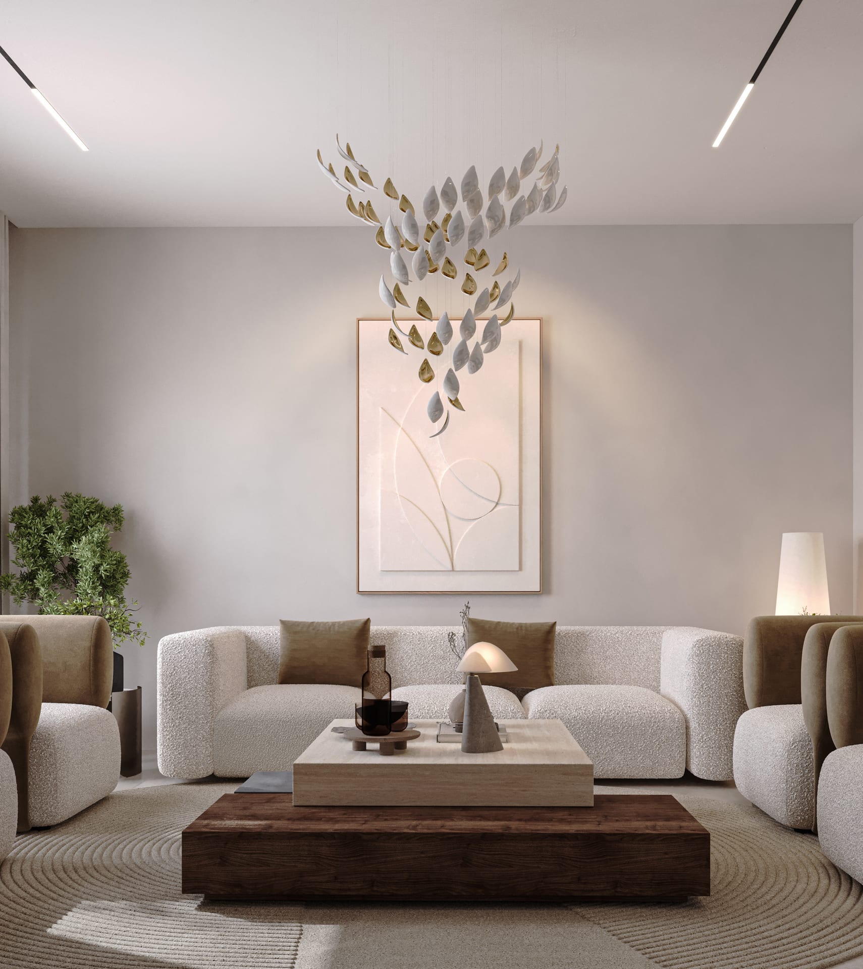 Illustrative — developer's finished unit at Wajhat Al-Wareef: Living room — Al-Wareef Townhouse, Jeddah