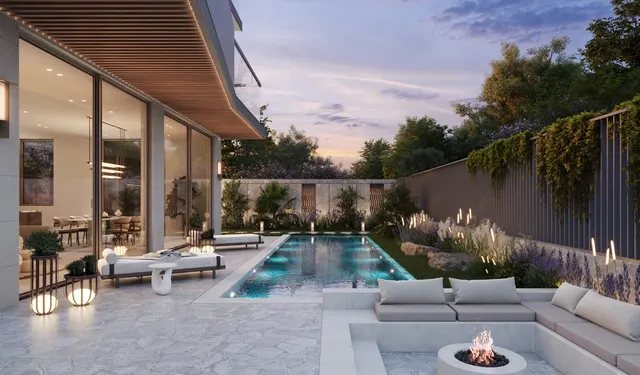 Pool at night — Knightsbridge Villas, Meydan District 11