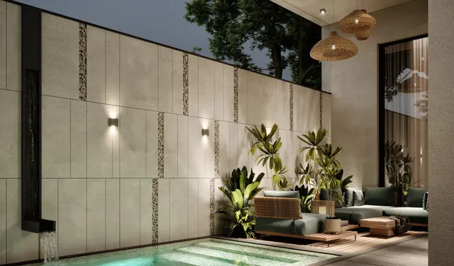 Swimming pool — Private Villa in Al Khalidiyah. Architectural visualisations supplied for this villa.