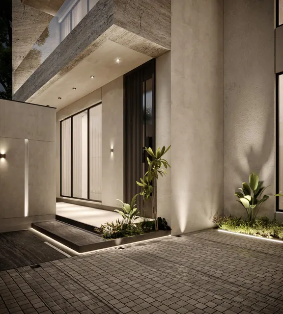 Entrance — Private Villa in Al Khalidiyah. Architectural visualisations supplied for this villa.