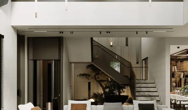 Living room — Private Villa in Al Khalidiyah. Architectural visualisations supplied for this villa.