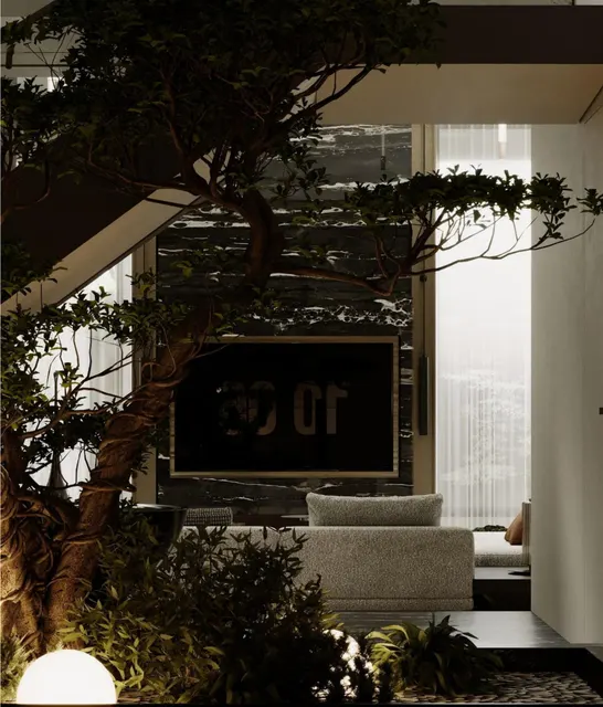 Garden — Private Villa in Al Khalidiyah. Architectural visualisations supplied for this villa.