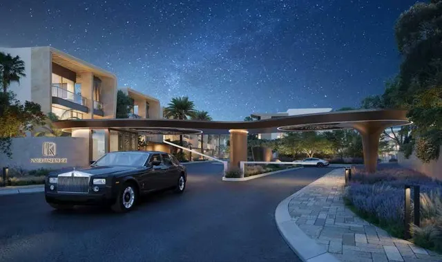 Façade at night — The Knightsbridge Villas, Meydan District 11