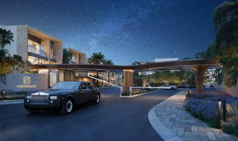Façade at night — The Knightsbridge Villas, Meydan District 11