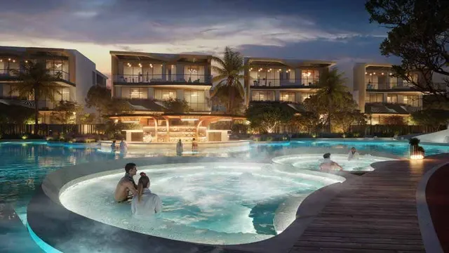 Pool at night — The Knightsbridge Villas, Meydan District 11
